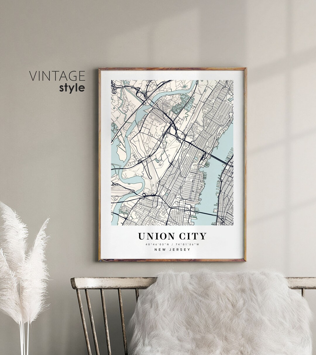 Union City New Jersey NJ Map Union City City Map Union City Etsy