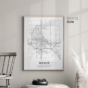 Minot North Dakota ND map, Minot city map, Minot print, Minot poster map, Valentine's Day gift image 3