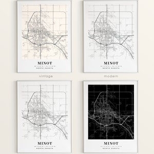 Minot North Dakota ND map, Minot city map, Minot print, Minot poster map, Valentine's Day gift image 5