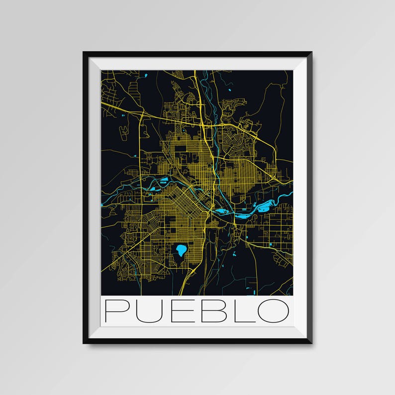 PUEBLO Colorado Map Pueblo City Map Print Pueblo Map Poster | Etsy