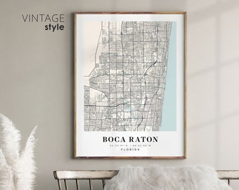 Boca Raton Florida FL map, Boca Raton city map, Boca Raton print, Boca Raton poster map, Valentine's Day gift