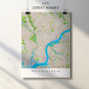 Philadelphia City Map Print: Detailed Street Names (Digital Download)
