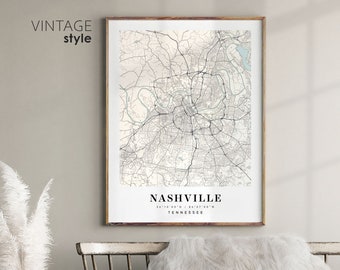 Nashville Tennessee TN map, Nashville city map, Nashville print, Nashville poster map, Valentine's Day gift