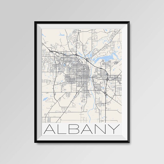 ALBANY Georgia Map Albany City Map Print Albany Map Poster | Etsy