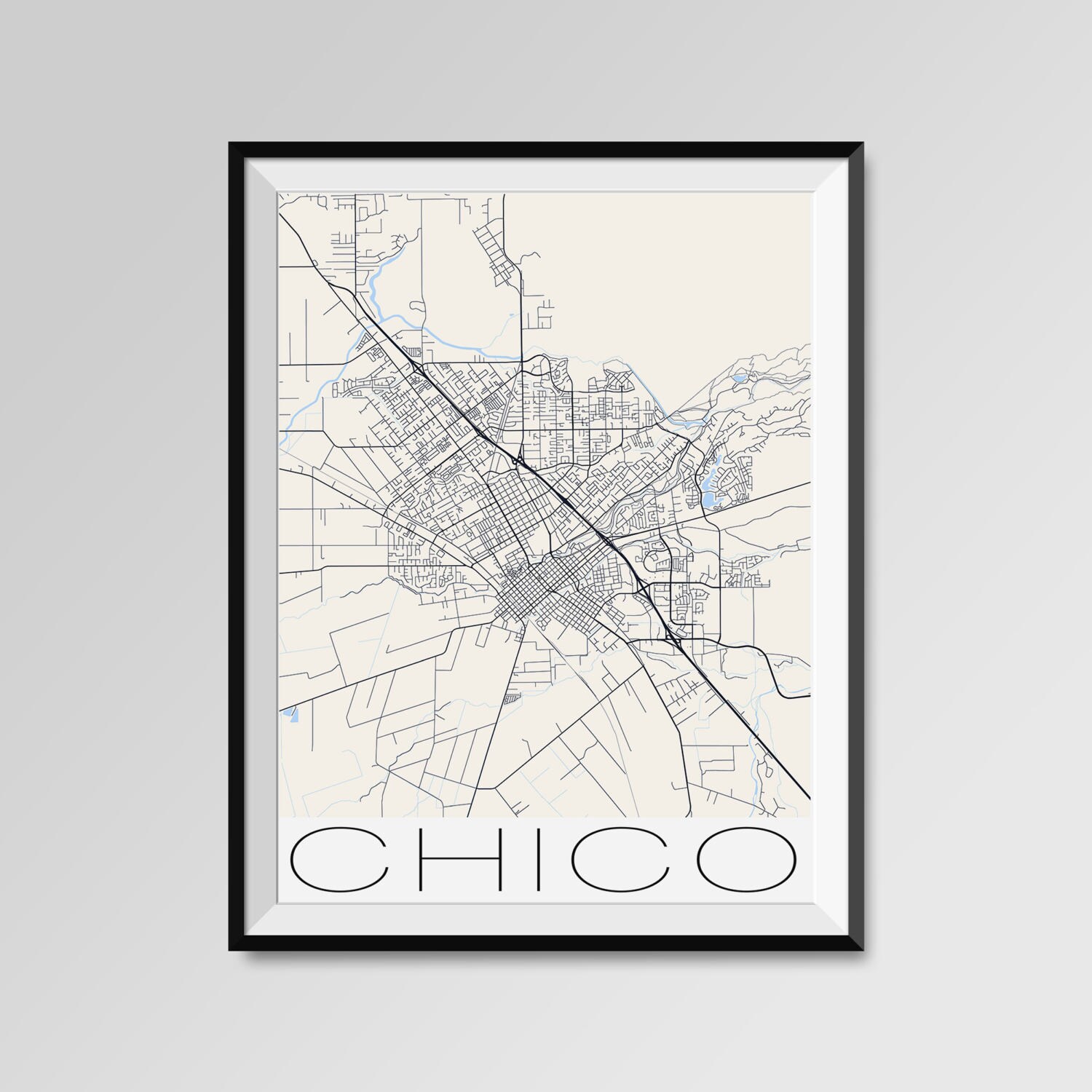 CHICO California Map Chico City Map Print Chico Map Poster Etsy