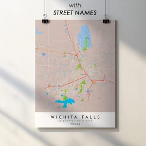 Wichita Falls TX Map Print: Detailed Street Map (Digital Download)