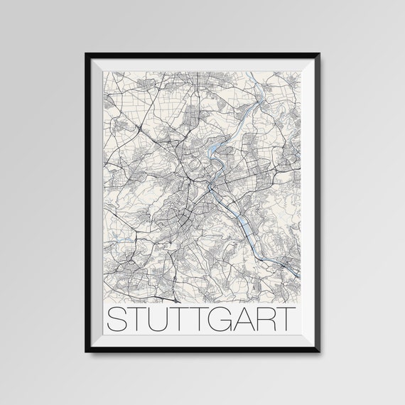 Stuttgart Stadt Karten Drucken Moderne City Poster Etsy