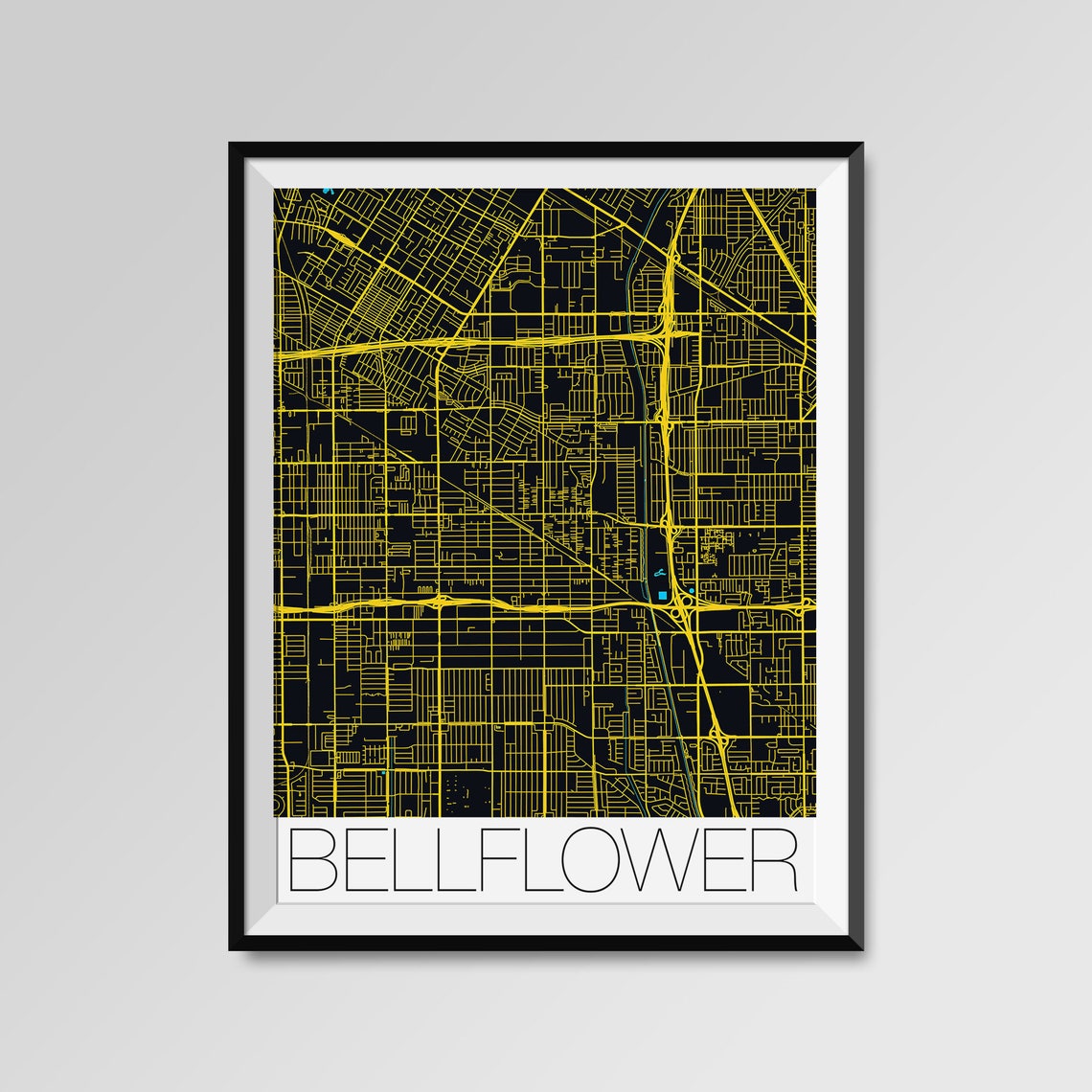 BELLFLOWER California Map Bellflower City Map Print Etsy