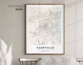 Nashville Tennessee TN map, Nashville city map, Nashville print, Nashville poster map, Valentine's Day gift