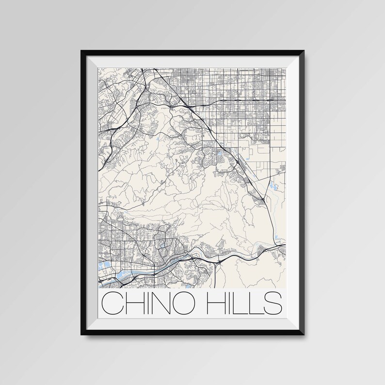 CHINO HILLS California Map Chino Hills City Map Print Chino | Etsy