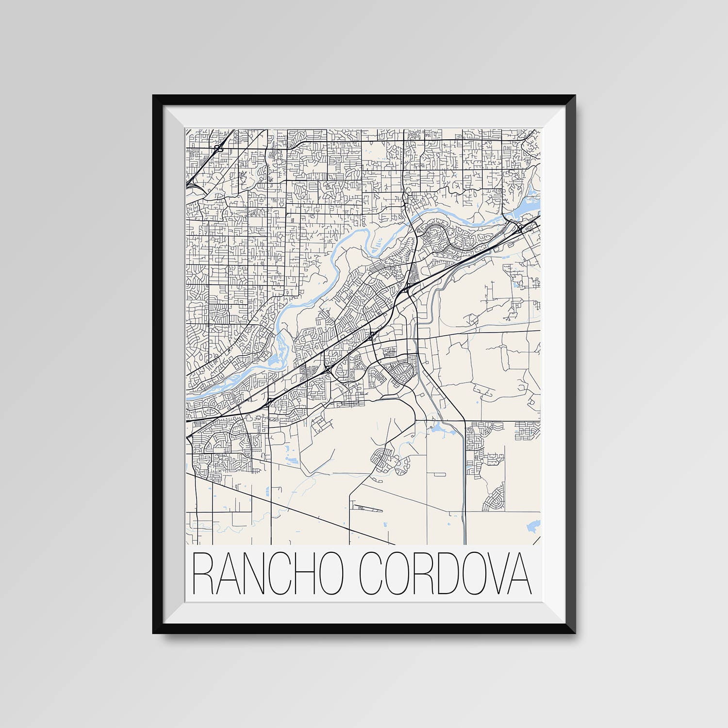 Rancho Cordova Ca Map Rancho Cordova California Map Rancho Cordova City Map Print | Etsy Canada