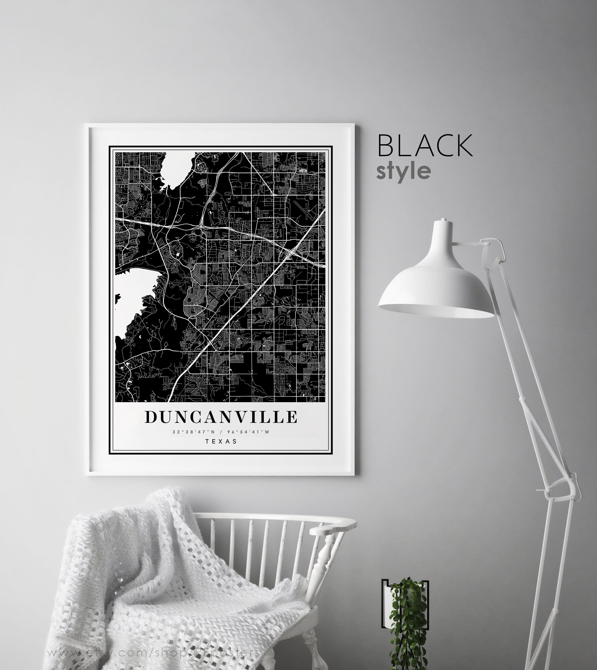 DUNCANVILLE Map Duncanville Texas City Map Duncanville TX Etsy