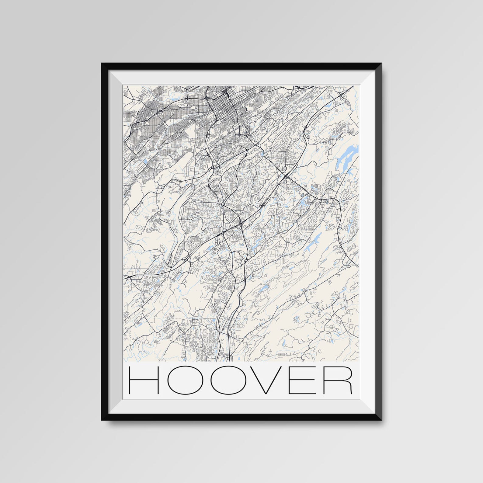 HOOVER Alabama Map Hoover City Map Print Hoover Map Poster Etsy