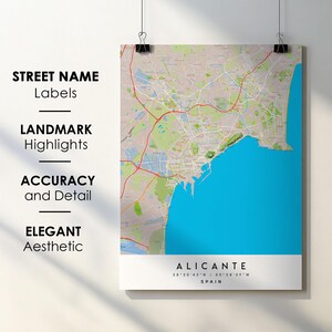 Alcantara Spanien Stadt Karte Print Poster Kunst mit Straßenname - Karte von Europa - Sofortiger digitaler Download druckbare Karte