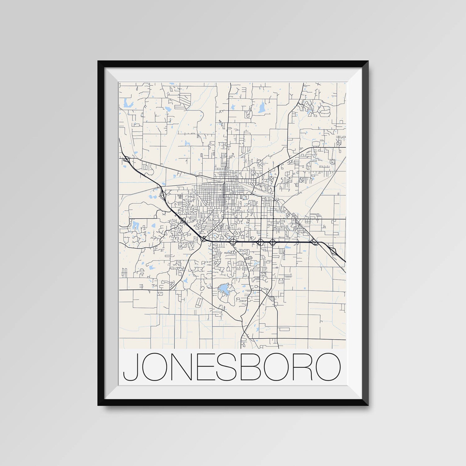 JONESBORO Arkansas Map Jonesboro City Map Print Jonesboro Etsy