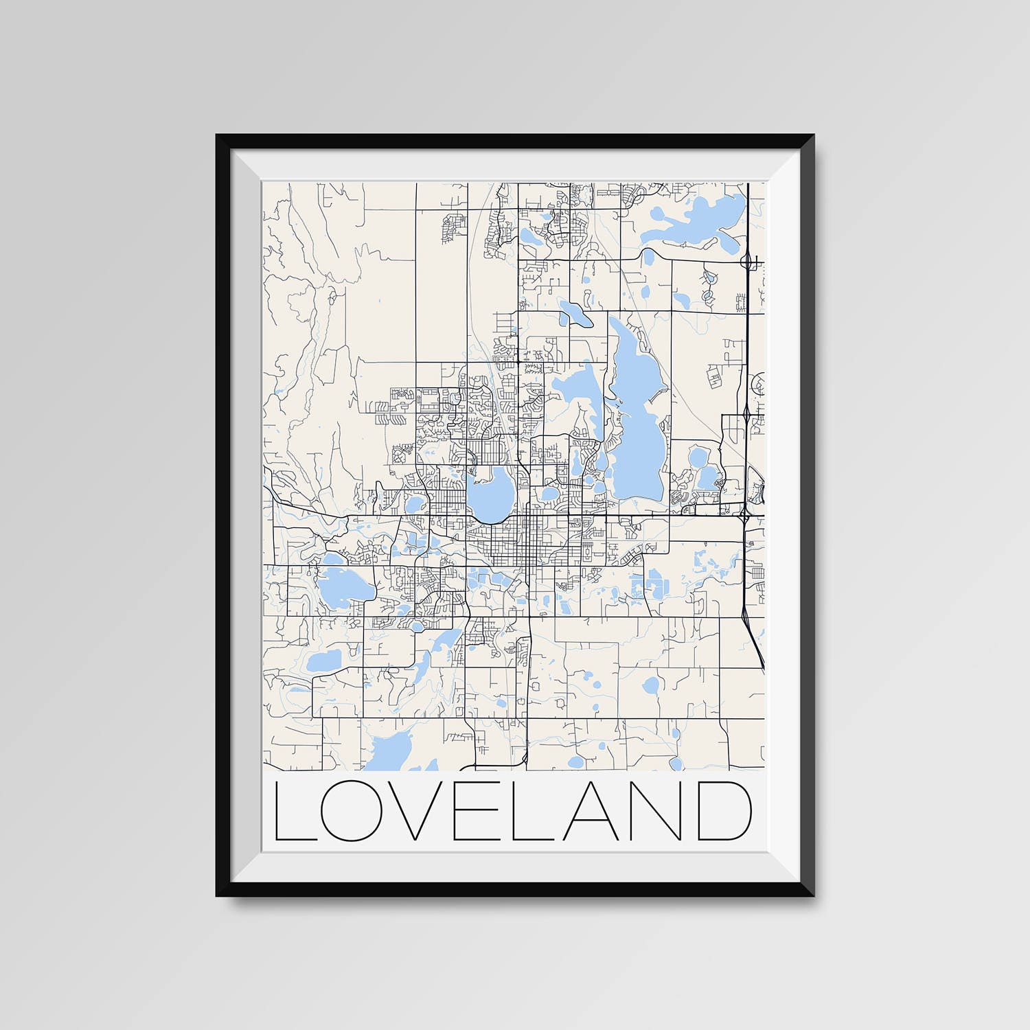 LOVELAND Colorado Map Loveland City Map Print Loveland Map | Etsy