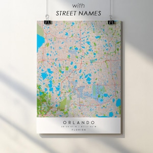 Orlando City Map Print: Detailed Street Names (Digital Download)