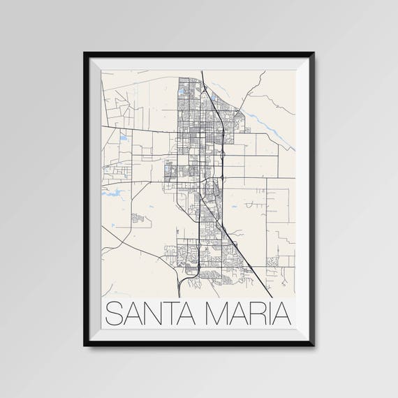 Santa Maria California Map Santa Maria City Map Print Santa Etsy Santa Maria California Map Santa Maria City Map Print Santa Etsy