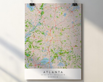 Atlanta GA City Map Art Print Poster (Digital Download)