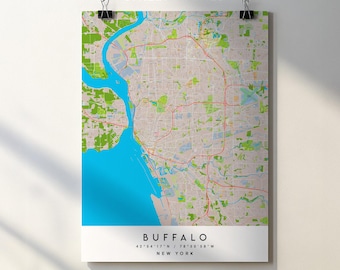 Buffalo NY City Map Print Poster with Street Names (Digital Download)