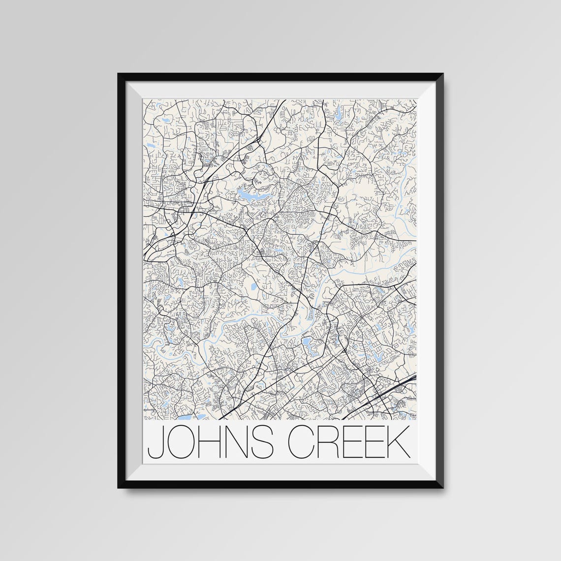 JOHNS CREEK Georgia Map Johns Creek City Map Print Johns | Etsy