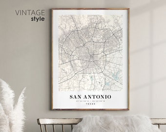 San Antonio Texas TX map, San Antonio city map, San Antonio print, San Antonio poster map, Valentine's Day gift