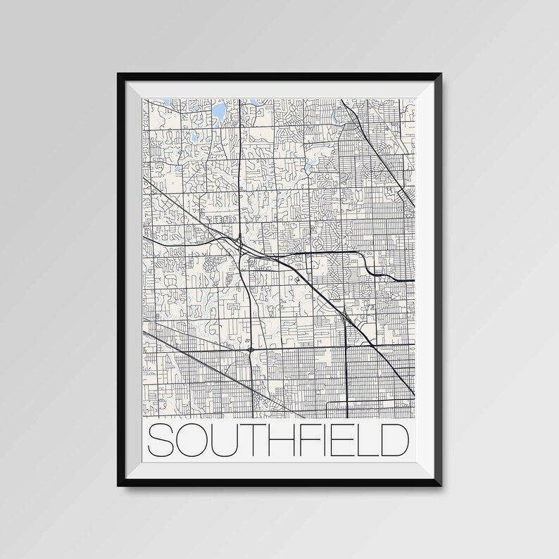 Southfield Michigan Wall Map Basic Style By Marketmap vrogue.co