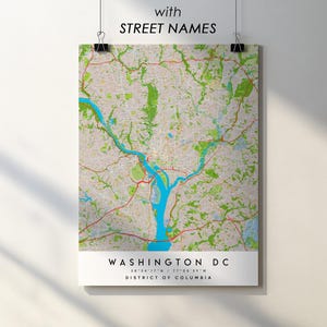 Washington DC City Map Print Poster with Street Names (Digital Download)