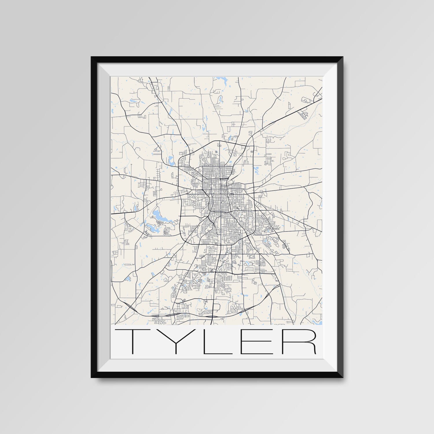 TYLER Texas Map Tyler City Map Print Tyler Map Poster Tyler Etsy