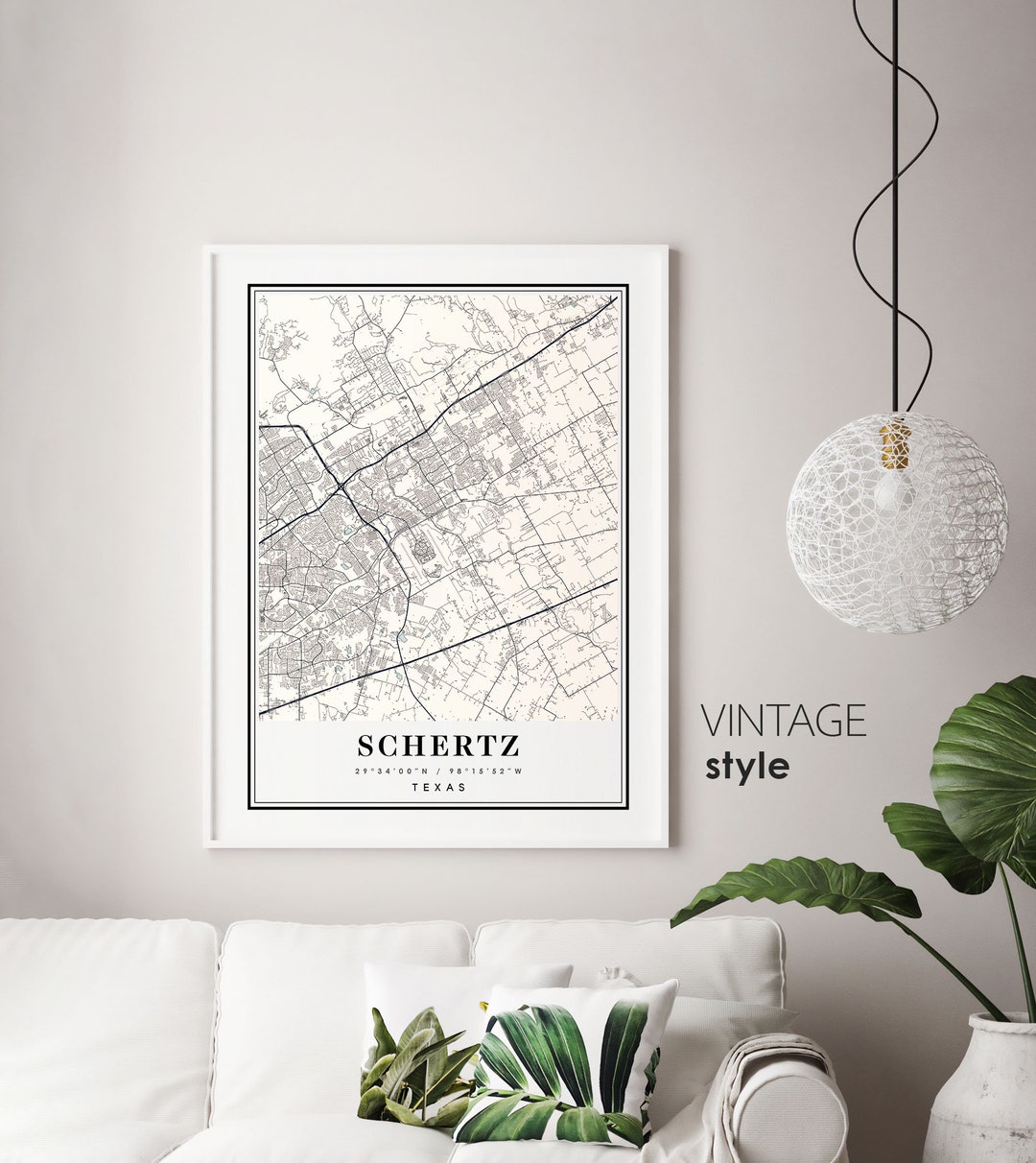SCHERTZ Map Schertz Texas City Map Schertz TX Print Schertz Etsy