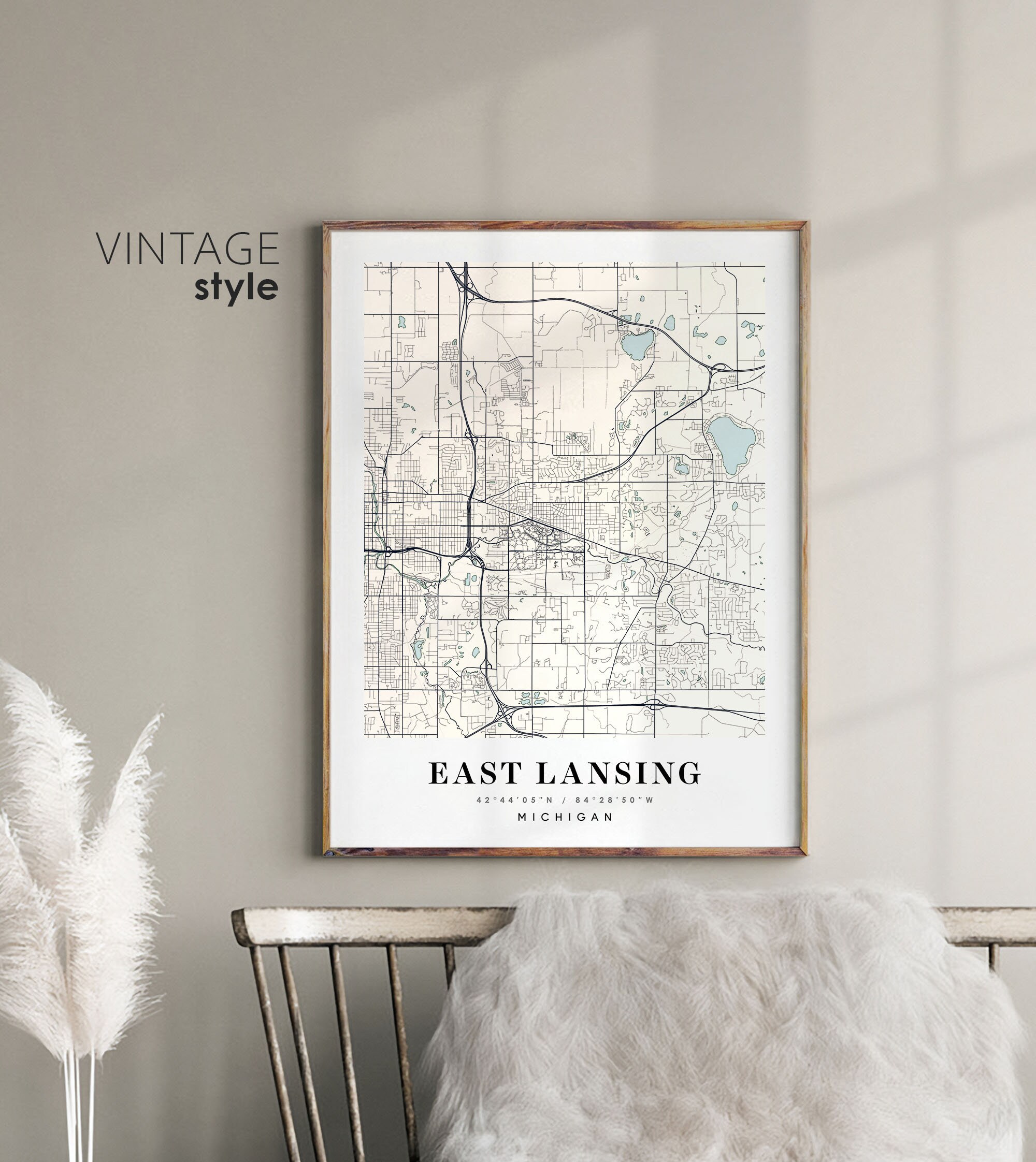 Lansing City Map - Etsy