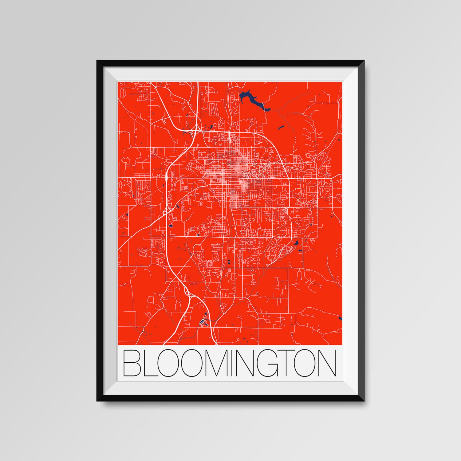 BLOOMINGTON Indiana Map Bloomington City Map Print Etsy