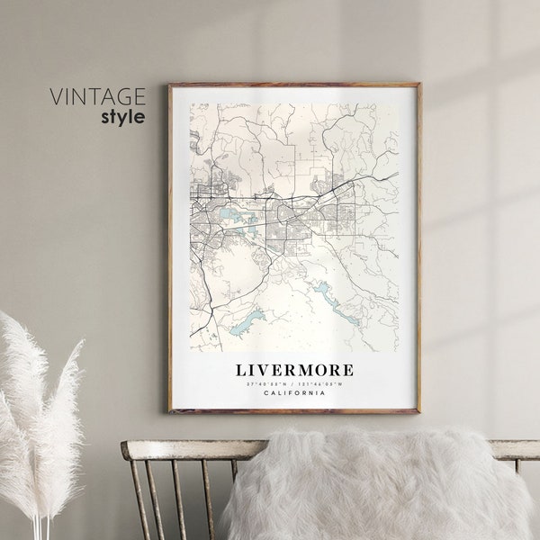 Livermore California CA map, Livermore city map, Livermore print, Livermore poster map, Valentine's Day gift