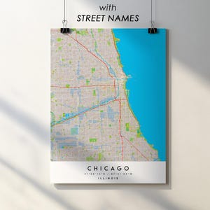 Chicago City Map Print: Detailed Street Names (Digital Download)