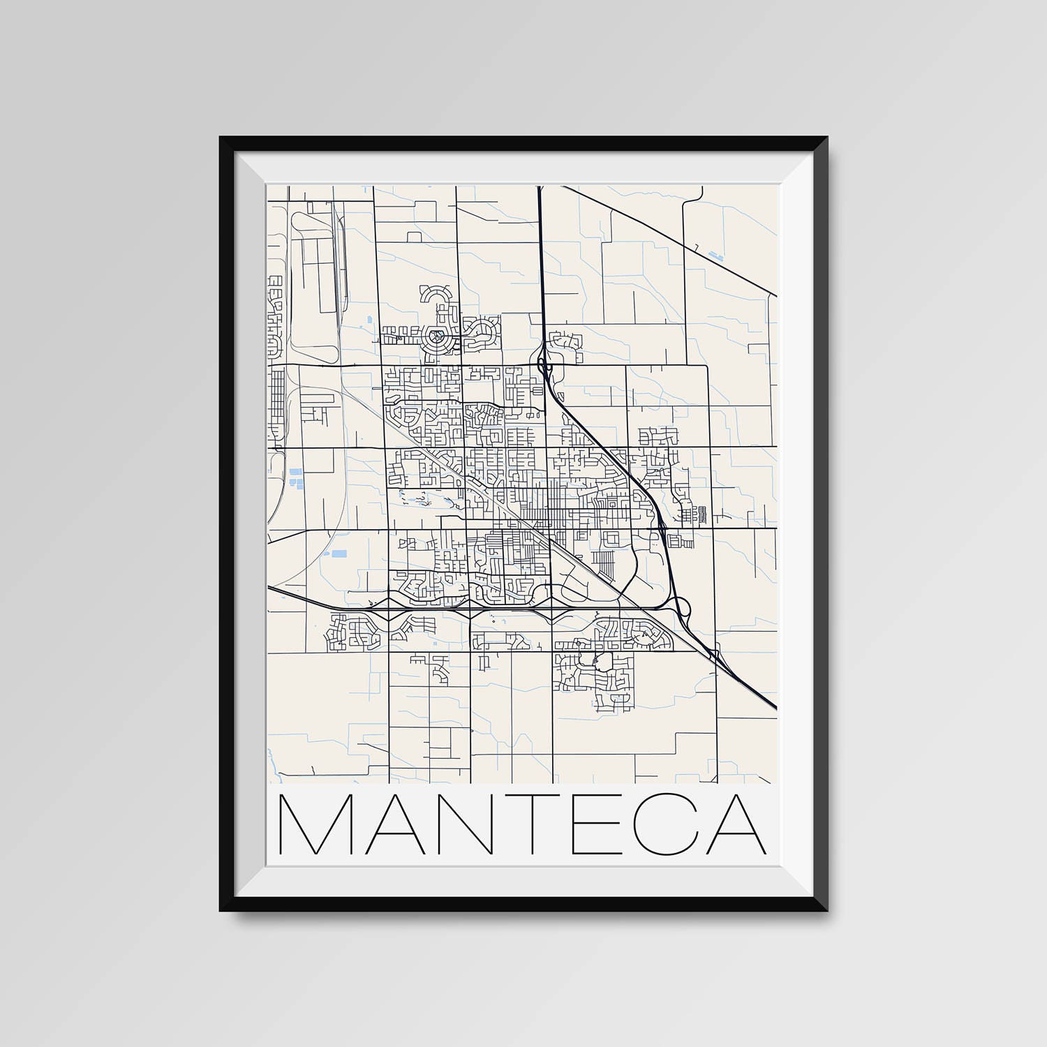 MANTECA California Map Manteca City Map Print Manteca Map Etsy