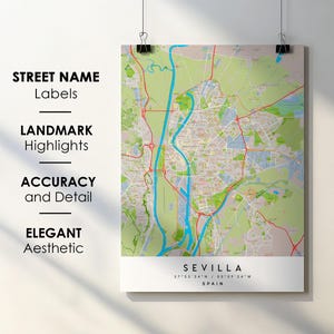 Sebastien Spanien Stadtplan Poster Art mit Straßenname - Karte von Europa - Sofortiger digitaler Download druckbare Karte