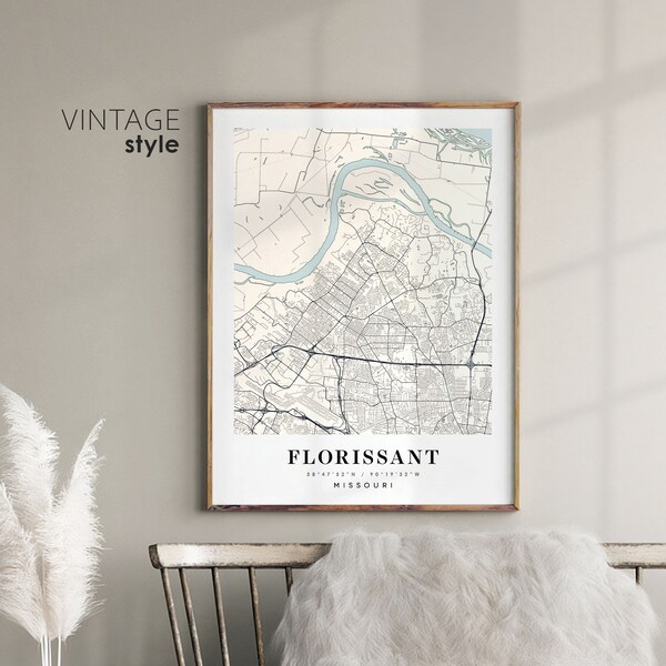 Florissant Mo Map Etsy