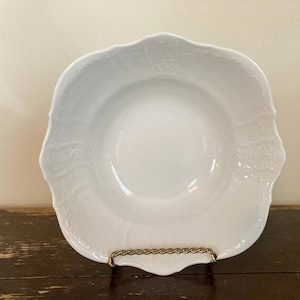 Vintage White Porcelain Vegetable Bowl, Bernotte, Czech Republic