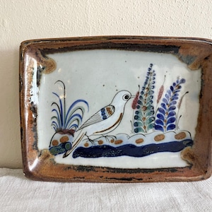 Vintage Ken Edwards Tonala Mexican Pottery Square Ceramic Tray