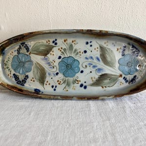 Vintage Ken Edwards Tonala Mexican Pottery Oval Ceramic Tray