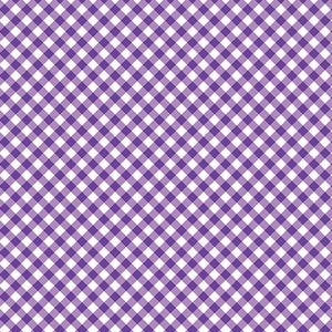 May include: A repeating diagonal gingham pattern featuring alternating squares of solid purple and white. The grid design is uniform across the entire surface, creating a consistent checkerboard effect with clean lines and sharp color contrast.