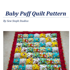 Create your own Puff Quilt the easy way Baby or Kids Quilt Pattern for a 38 X 38 Puff Quilt aka Biscuit Quilt EASY to Make image 1