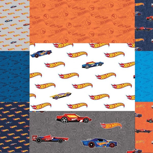 Hot Wheels Cotton Fabric,  Hot Wheels Logo,  Cut to Order,  Quilting Cotton Great print for Masks, Quilting, Sewing