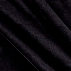 LUXURIOUS Black Shannon Cuddle Minky, Cut to order, Ready to Ship, 3 mm Pile ULTRA SOFT Great for Quilts, Plush Toys, Scarves and More!