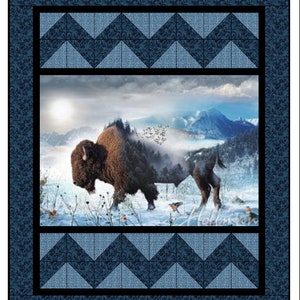 Wilderness Quilt Pattern, 52" x 63.5", Skill Level: Advanced Beginner, Great for Panels that measure at least 29.5 x 40.5