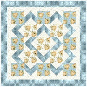 Around the Square Quilt Pattern, Perfect for Large Print Fabrics or Panels with Large squares, versatile, Skill Level: Confident/Beginner