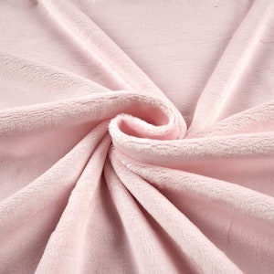 Minky Fabric, Baby Pink Shannon Cuddle Minky, Cut to Order, Ready to Ship, 3 mm Pile