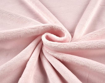 Minky Fabric, Baby Pink Shannon Cuddle Minky, Cut to Order, Ready to Ship, 3 mm Pile