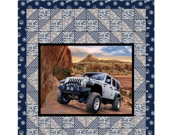 Off Road Escapade Quilt Pattern, 63" x 73.5",Skill Level: Advanced/Beginner