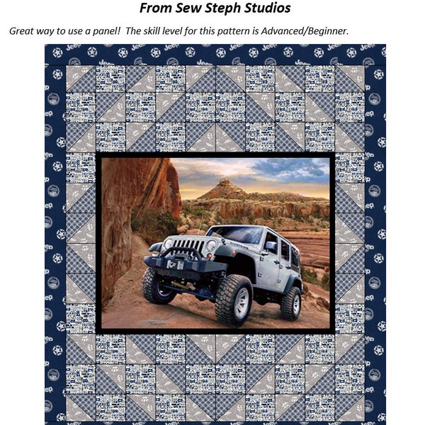 Off Road Escapade Quilt Pattern, 63" x 73.5",Skill Level: Advanced/Beginner